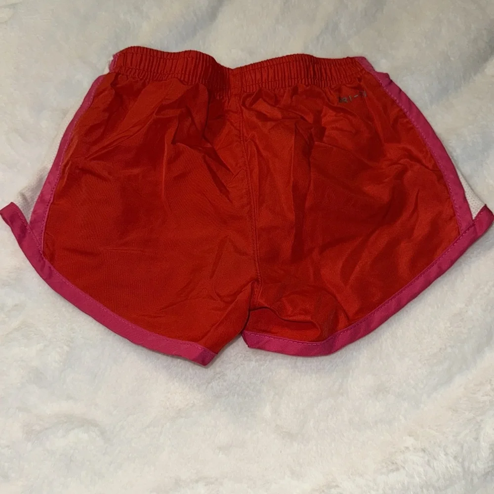Nike dry fit shorts, size 2T color, red, pink and white
